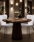 Set of Two Ivory And Black Faux Shearling And Steel Dining Side Chairs
