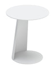 16" White Aluminum Rounded Outdoor Side Table