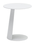 16" White Aluminum Rounded Outdoor Side Table