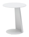 16" White Aluminum Rounded Outdoor Side Table