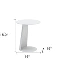 16" White Aluminum Rounded Outdoor Side Table