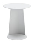 16" White Aluminum Rounded Outdoor Side Table