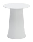 16" White Aluminum Rounded Outdoor Side Table