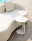 16" White Aluminum Rounded Outdoor Side Table