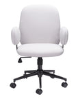 Beige and Black Adjustable Height Swivel Rolling Office Chair
