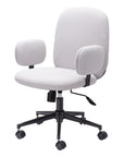Beige and Black Adjustable Height Swivel Rolling Office Chair
