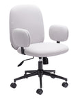 Beige and Black Adjustable Height Swivel Rolling Office Chair