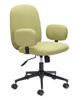 Beige and Black Adjustable Height Swivel Rolling Office Chair