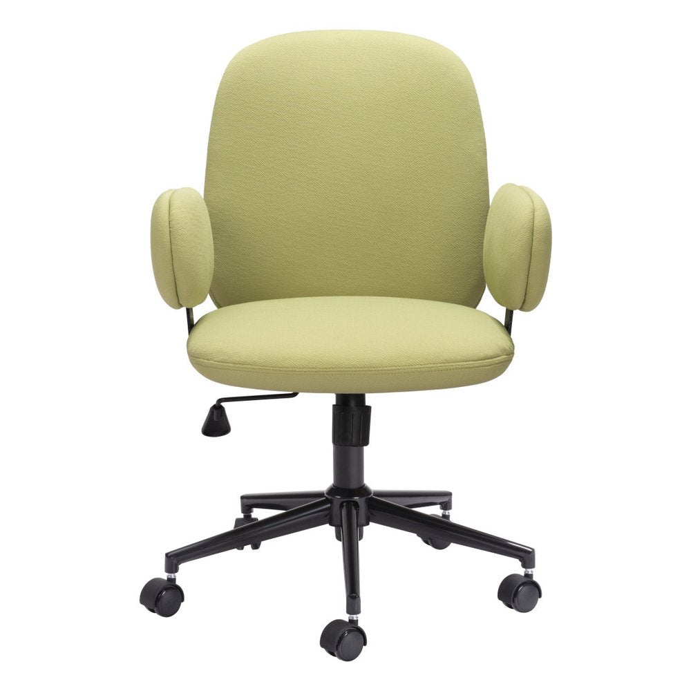 Beige and Black Adjustable Height Swivel Rolling Office Chair