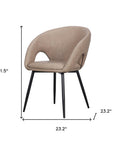 Set of Two Light Gray And Black Tufted Slipcovered Faux Leather And Wood Partially Open Back Dining Arm Chairs