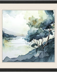 Whispers in the Wind Modern Landscape Black Framed Wall Art