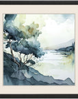 Whispers in the Wind Modern Landscape Black Framed Wall Art