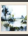 Wanderlust Calling Modern Landscape Black Framed Wall Art