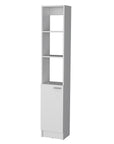 13" White Wood Single Door Linen Cabinet