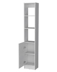 13" White Wood Single Door Linen Cabinet