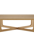 50" Natural Solid Wood Cross Legs Coffee Table