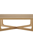 50" Natural Solid Wood Cross Legs Coffee Table