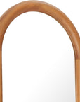 66" Natural Solid Wood Arch Framed Full Length Mirror