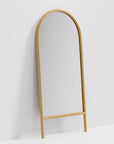 71" Natural Solid Wood Arch Freestanding Framed Full Length Mirror