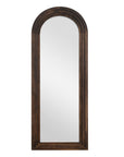 71" Brown Solid Wood Arch Freestanding Framed Full Length Mirror