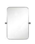 Set of Two 32" Silver Metal Framed Accent Mirrors