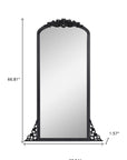 67" Black Solid Wood Framed Full Length Mirror