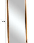 64" Brown Solid Wood Framed Full Length Mirror