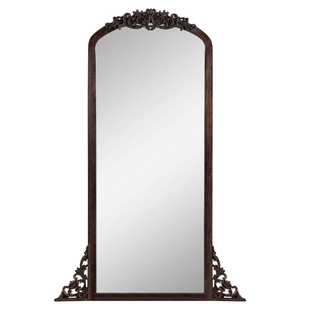 67" Black Solid Wood Framed Full Length Mirror