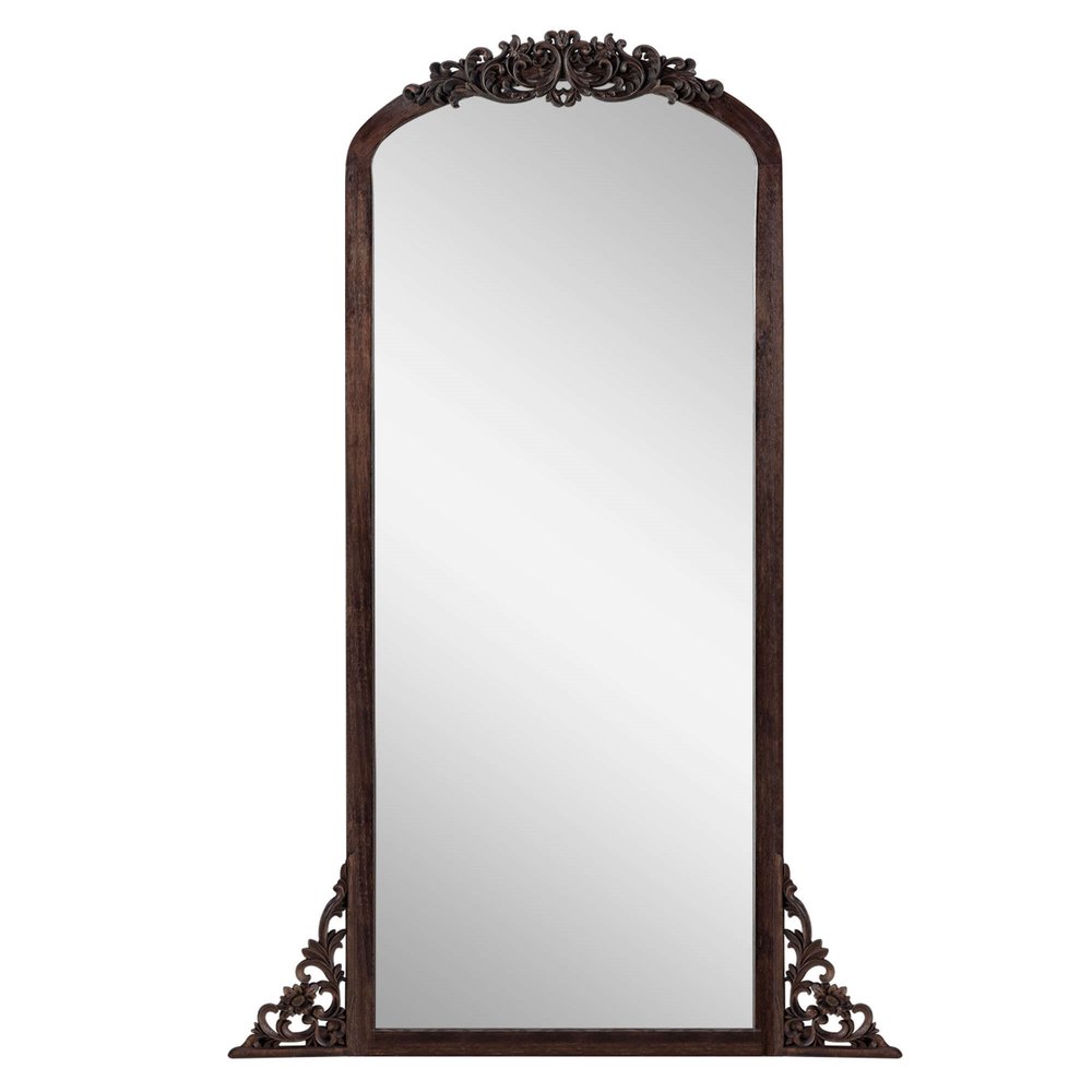 67" Black Solid Wood Framed Full Length Mirror