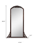 67" Black Solid Wood Framed Full Length Mirror