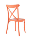 Set of Two Salmon Heavy Duty Plastic Outdoor Stacking Dining Chairs