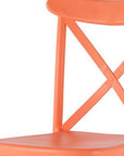 Set of Two Salmon Heavy Duty Plastic Outdoor Stacking Dining Chairs