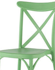 Set of Two Green Heavy Duty Plastic Outdoor Stacking Dining Chairs