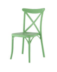 Set of Two Green Heavy Duty Plastic Outdoor Stacking Dining Chairs