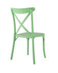 Set of Two Green Heavy Duty Plastic Outdoor Stacking Dining Chairs