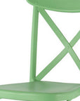 Set of Two Green Heavy Duty Plastic Outdoor Stacking Dining Chairs