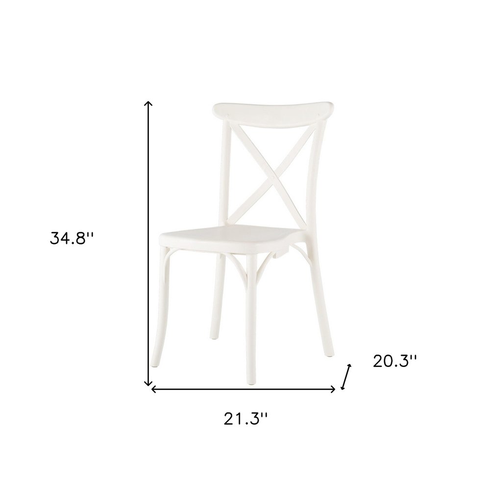 Set of Two Green Heavy Duty Plastic Outdoor Stacking Dining Chairs