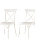 Set of Two Green Heavy Duty Plastic Outdoor Stacking Dining Chairs
