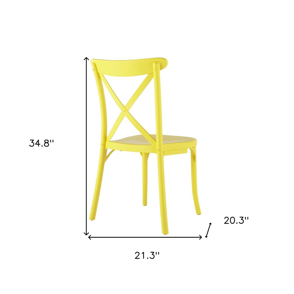 Set of Two Green Heavy Duty Plastic Outdoor Stacking Dining Chairs