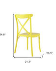 Set of Two Green Heavy Duty Plastic Outdoor Stacking Dining Chairs
