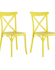 Set of Two Green Heavy Duty Plastic Outdoor Stacking Dining Chairs