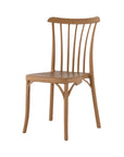 Set of Two Tan and Natural Heavy Duty Plastic Slat Back Dining Side Chairs