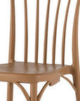 Set of Two Tan and Natural Heavy Duty Plastic Slat Back Dining Side Chairs