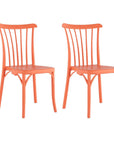 Set of Two Salmon Heavy Duty Plastic Outdoor Stacking Dining Chairs