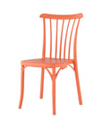 Set of Two Salmon Heavy Duty Plastic Outdoor Stacking Dining Chairs