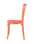 Set of Two Salmon Heavy Duty Plastic Outdoor Stacking Dining Chairs