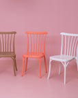 Set of Two Salmon Heavy Duty Plastic Outdoor Stacking Dining Chairs