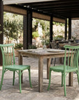 Set of Two Salmon Heavy Duty Plastic Outdoor Stacking Dining Chairs