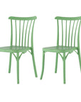 Set of Two Salmon Heavy Duty Plastic Outdoor Stacking Dining Chairs