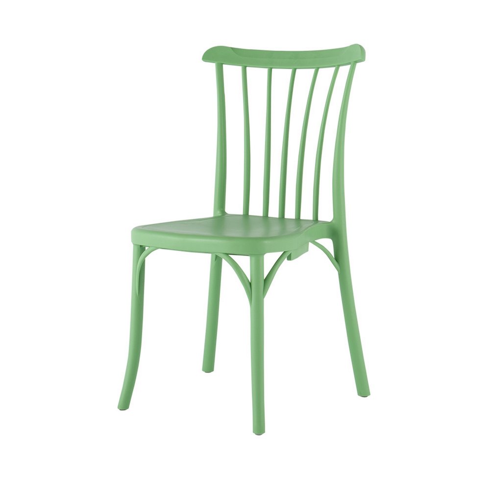Set of Two Salmon Heavy Duty Plastic Outdoor Stacking Dining Chairs